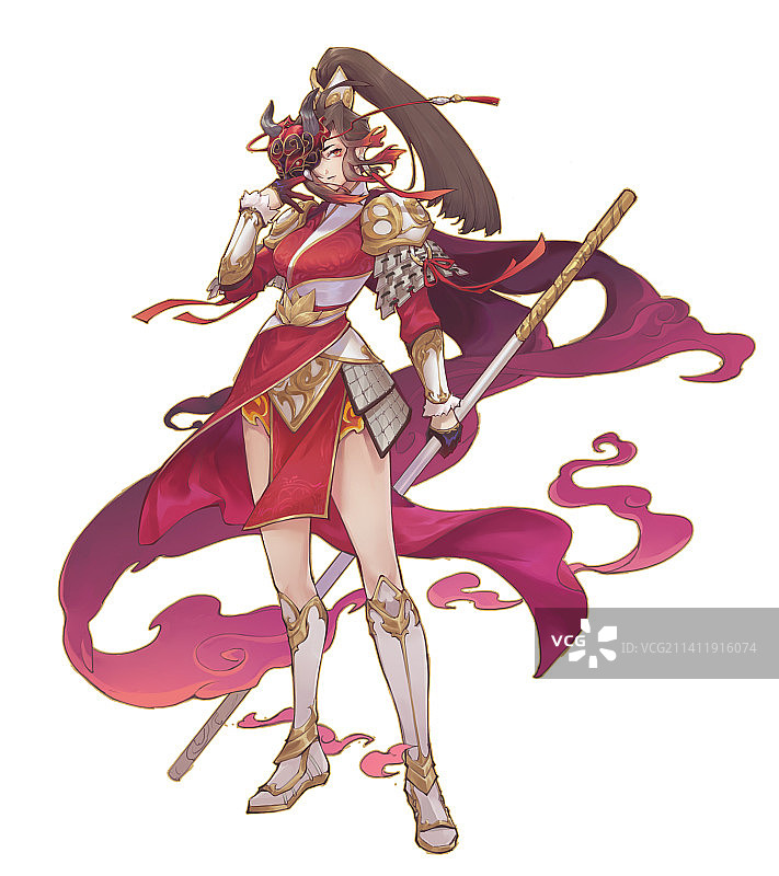 戴面具的酷女孩图片素材