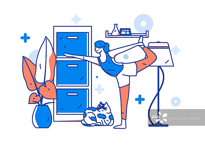 客厅居家休息人物场景扁平矢量概念运营插画图片素材