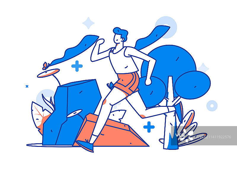 锻炼健康跑步矢量互联网运营插画图片素材