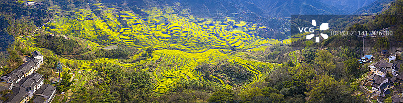 江西婺源篁岭景区-满园春色-古村落图片素材