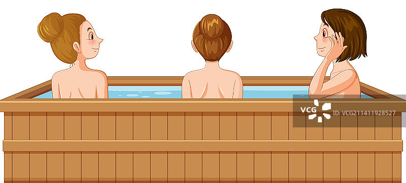 在热水浴缸水疗中的女性图片素材