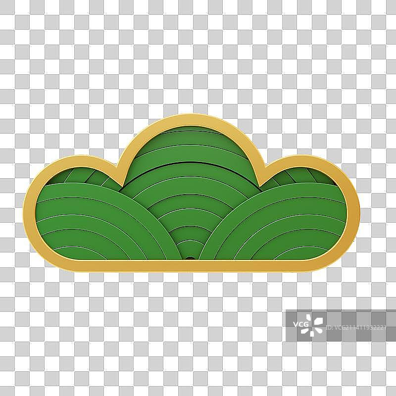 3D Japanese Pine Symbol Ornament图片素材