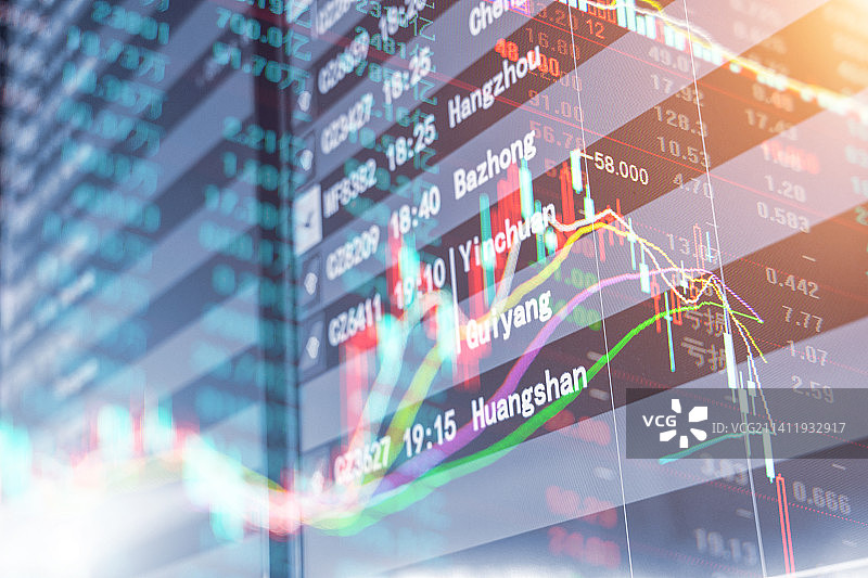 航空业和金融股票行情概念图片素材