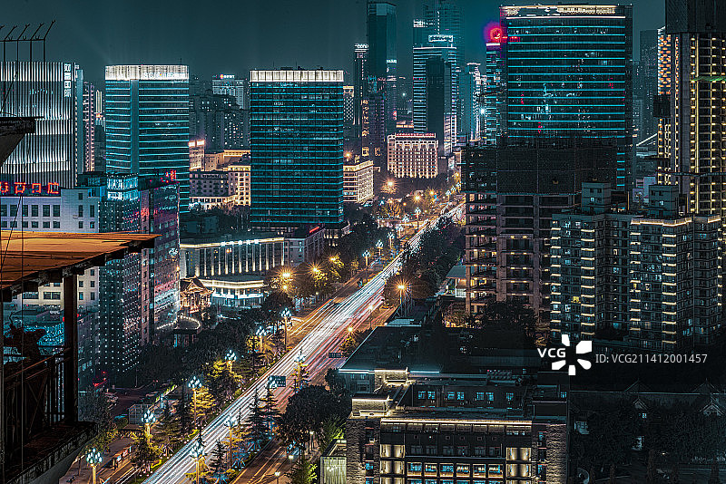 成都人民南路建筑群图片素材