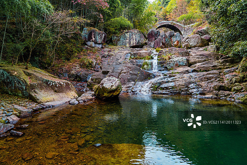 秋季浙江宁波余姚四明山丹山赤水柿林村图片素材
