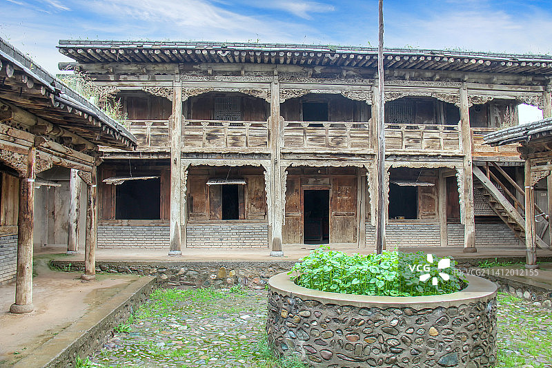 青海省海东市互助土族自治县西部土族民俗文化村：清代民居图片素材