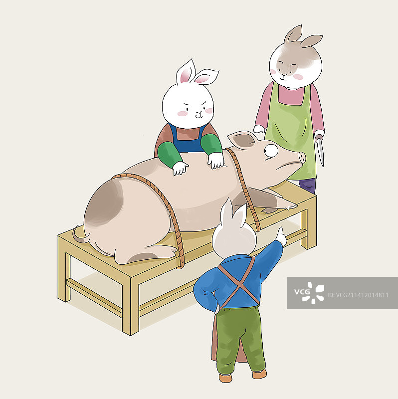 2023年新年新春春节兔年兔子可爱民风民俗创意插画图片素材