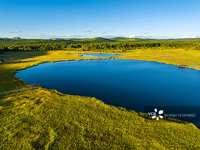 河北省承德市塞罕坝七星湖湿地公园秋季景色图片素材