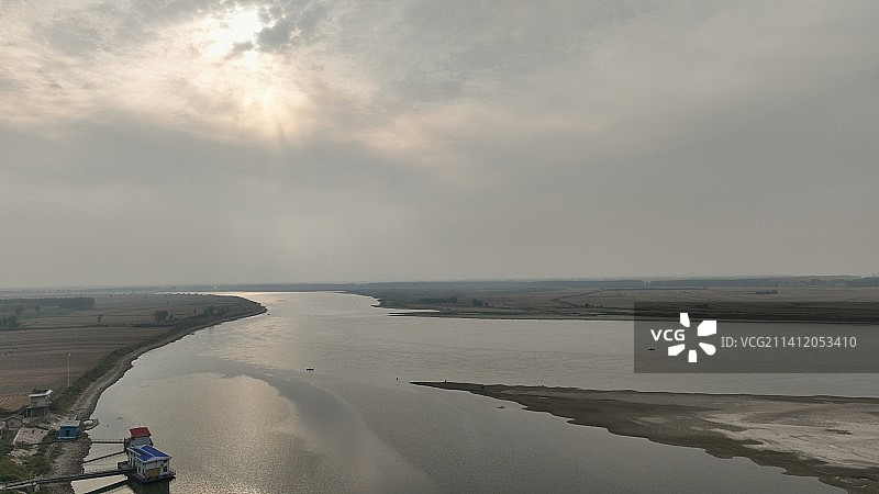 汉江黄昏夕照图片素材