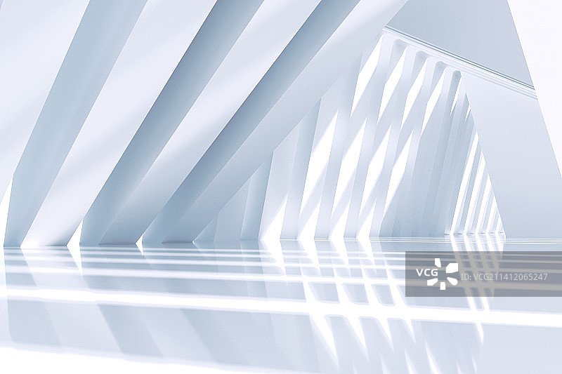3D白色抽象几何空间背景图片素材