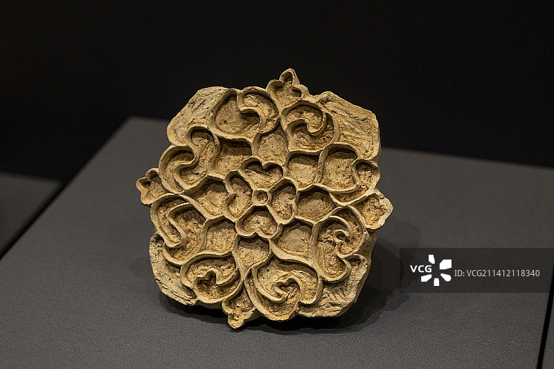 河南省文物考古研究院藏品素烧宝相花印模图片素材