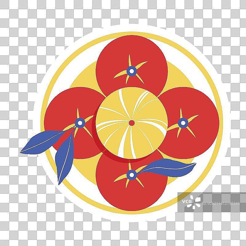 水果橘子扁平风免扣元素图片素材