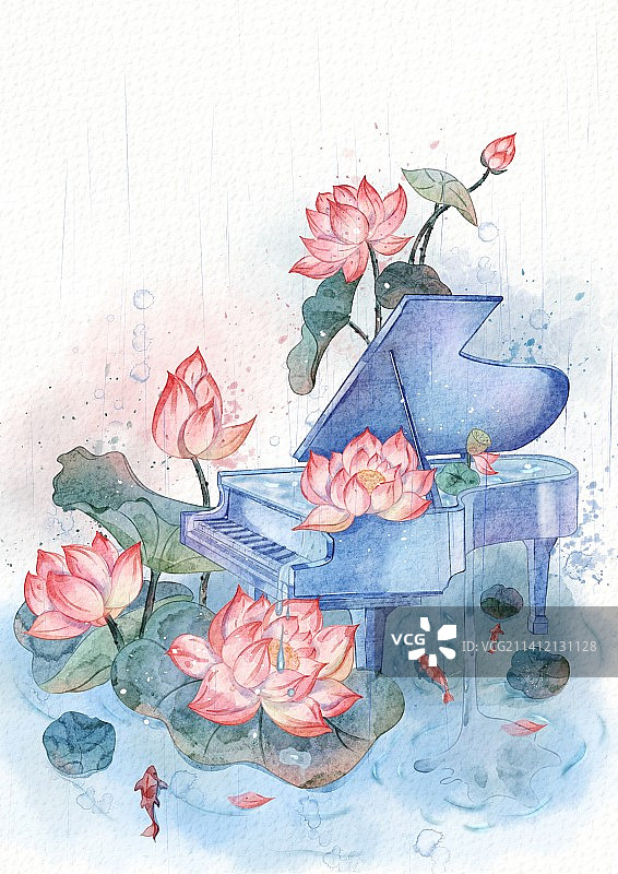 水上钢琴图片素材