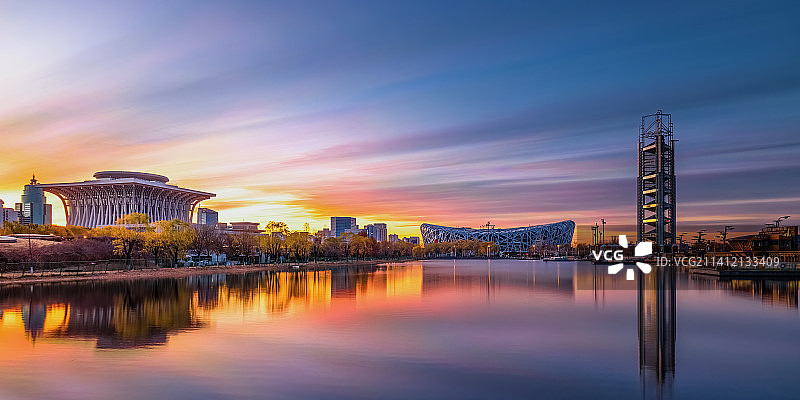 奥林匹克公园朝霞图片素材