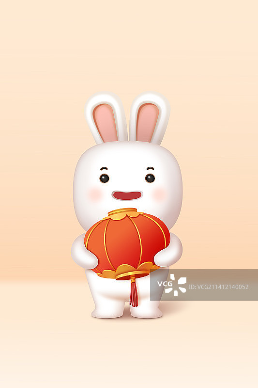 兔子三维立体矢量插画图片素材