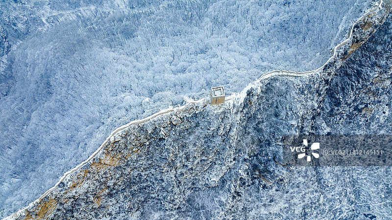 俯瞰仙女楼大雪图片素材
