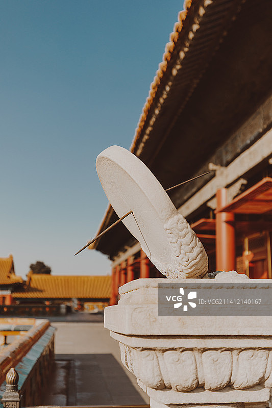 中国北京故宫博物院的日晷图片素材