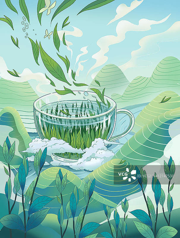 山水茶图片素材