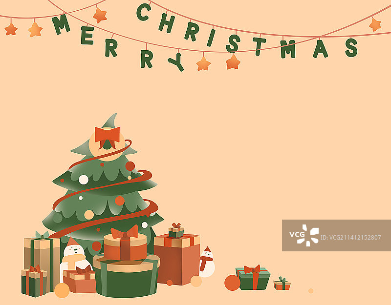 圣诞节礼物和圣诞树图片素材