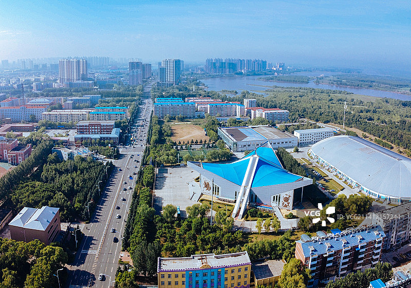 齐齐哈尔 铁锋区 地标 航拍素材 黑龙江 齐齐哈尔市 城市图片素材