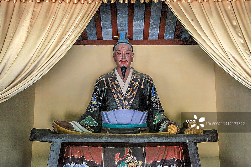 山东济南大明湖：晏公庙（晏婴祠，是纪念春秋时期齐国著名政治家晏婴的祠堂）图片素材