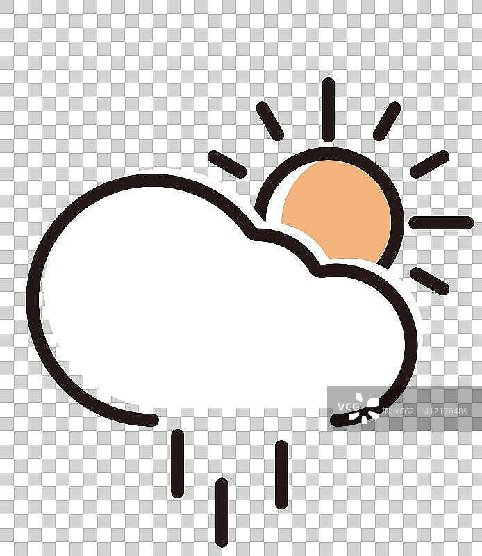 天气矢量元素icon图标线条风 大雨图片素材