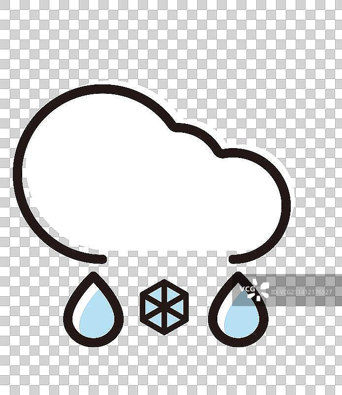 天气矢量元素icon图标线条风 雨夹雪图片素材