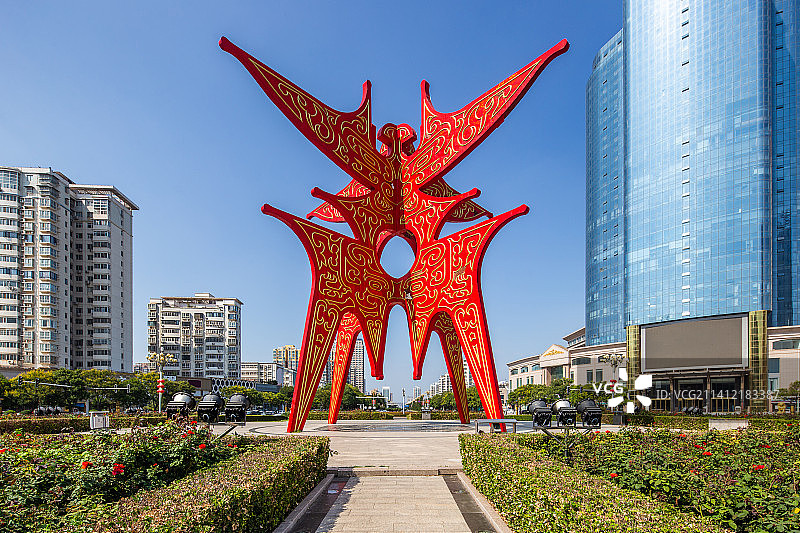 河南商丘商字雕塑图片素材