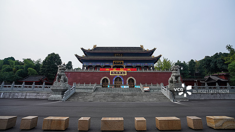 四川乐山峨眉山大佛禅院，Mount Emei, China,temple图片素材