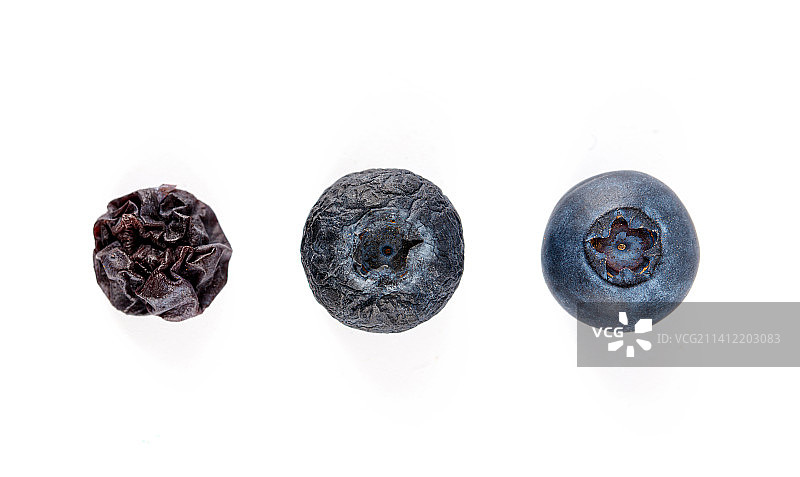 蓝莓干孤立在白色背景上图片素材