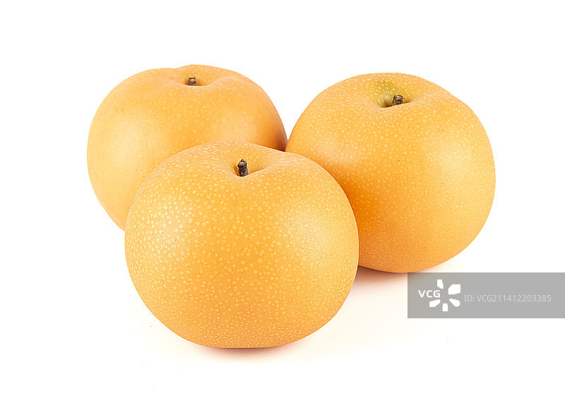 新鲜的秋月梨孤立在白色背景上图片素材