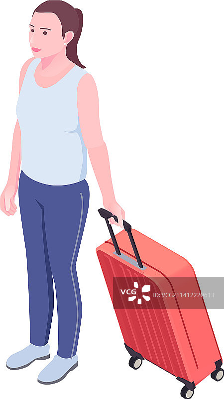 2.5D旅行的女人图片素材