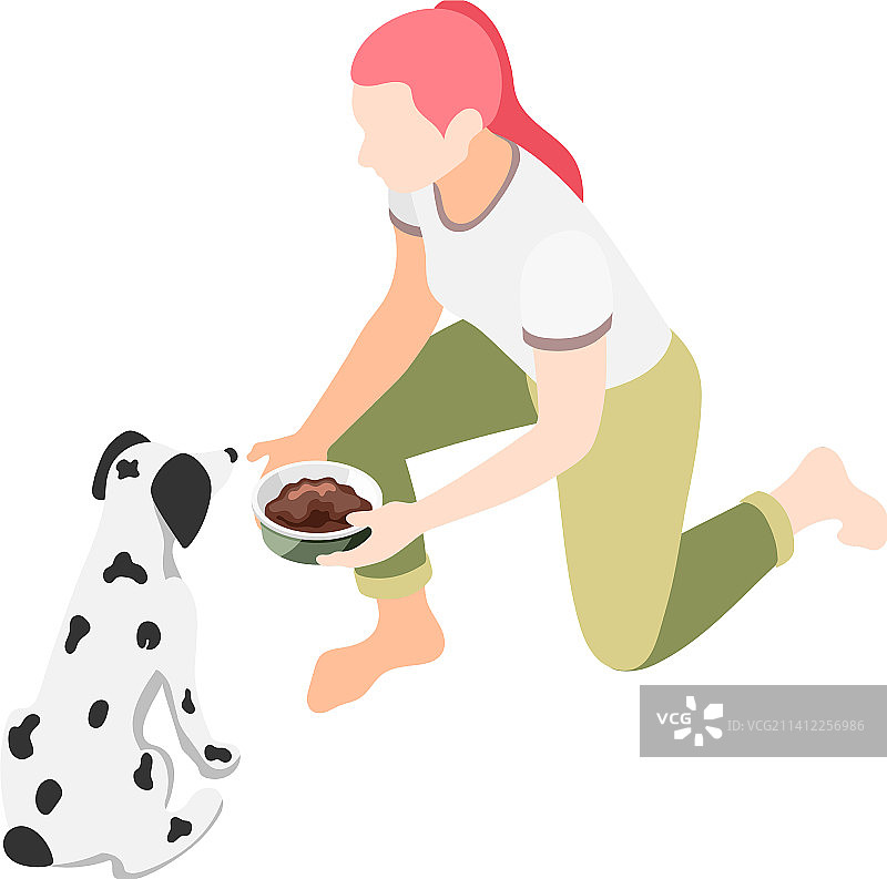 2.5D女人和狗图片素材