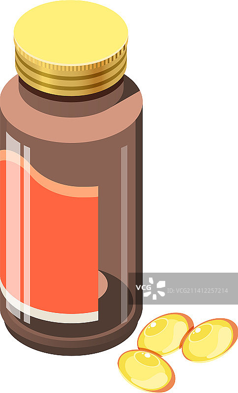 维生素2.5D等距图标图片素材