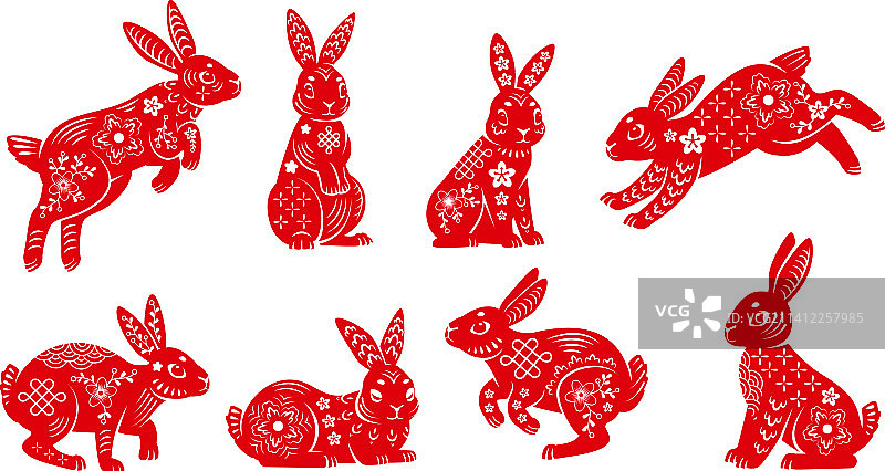 中国风兔子2023中国新年图片素材