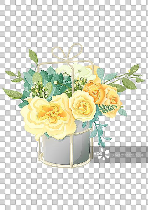 玫瑰花盆栽图片素材