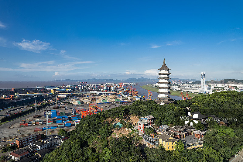 宁波镇海招宝山鳌柱塔图片素材