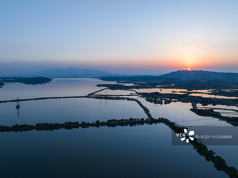 湖口鄱阳湖日落图片素材