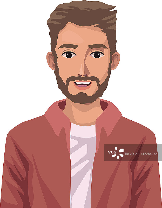 年轻络腮胡男子图片素材