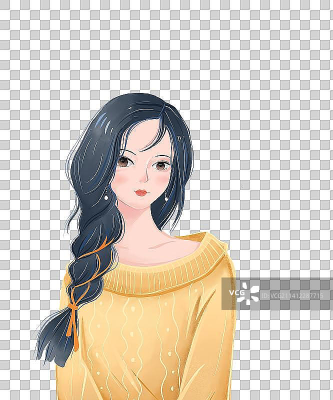 长发女生图片素材