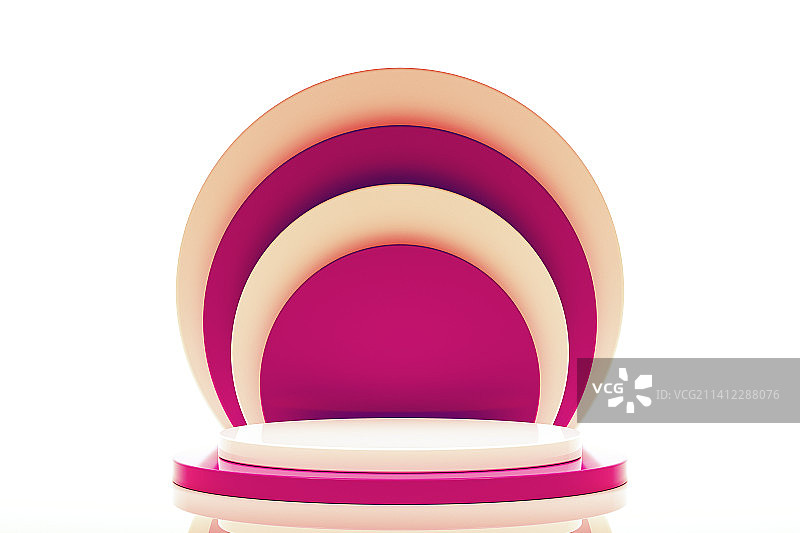 3D白色背景下的空容器特写镜头图片素材