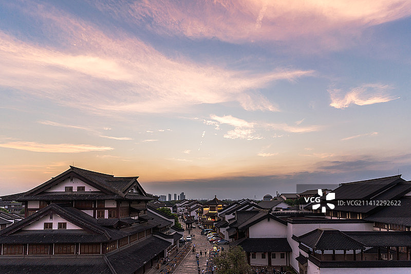江苏省常州淹城春秋乐园夜景图片素材