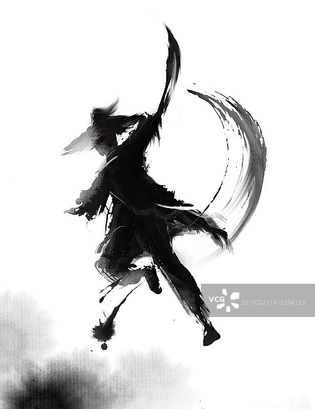 水墨武侠人物大写意的图片图片素材