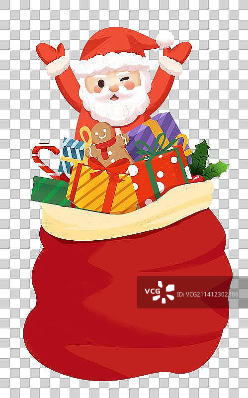 圣诞节圣诞老人元素插画图片素材