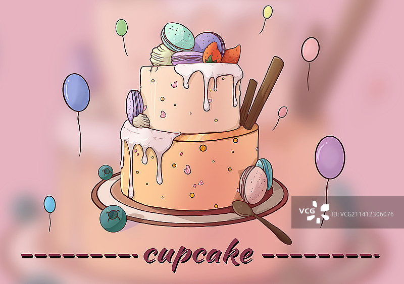 蛋糕插画图片素材