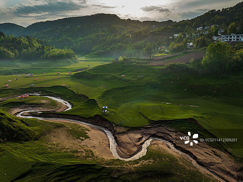恩施鳝孔坝生态湿地风光图片素材