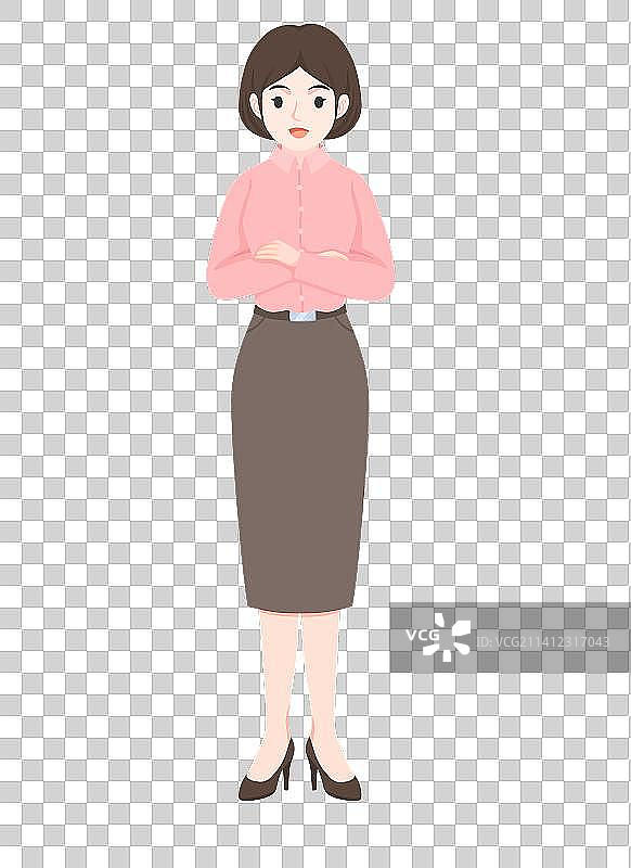 卡通站着演讲的女人插画图图片素材