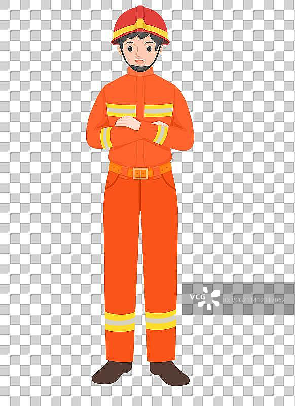 卡通消防员插画元素图片素材