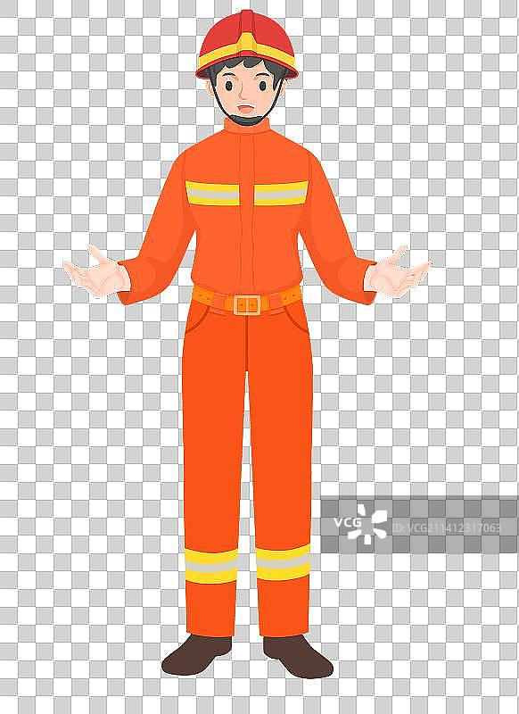卡通消防员插画元素图片素材