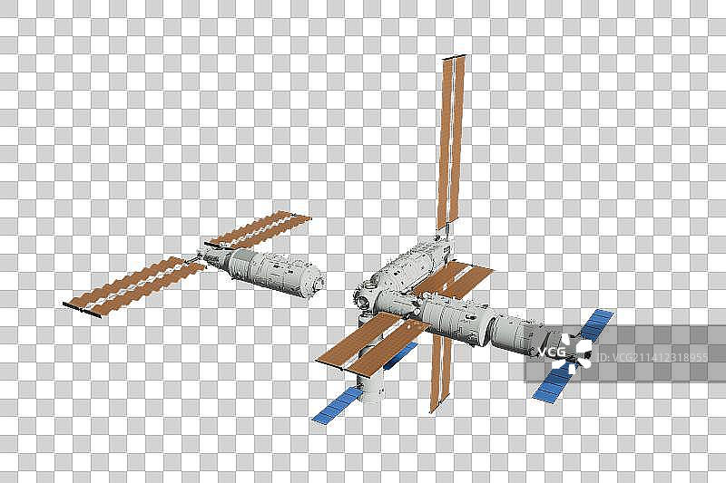 梦天试验舱与中国空间站对接图片素材
